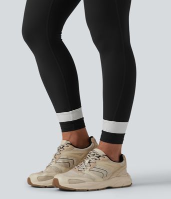 Halara UltraSculpt™ High Waisted Tummy Control Color Block Yoga Leggings with Pockets