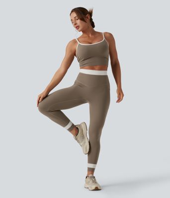 Halara UltraSculpt™ High Waisted Tummy Control Color Block Yoga Leggings with Pockets