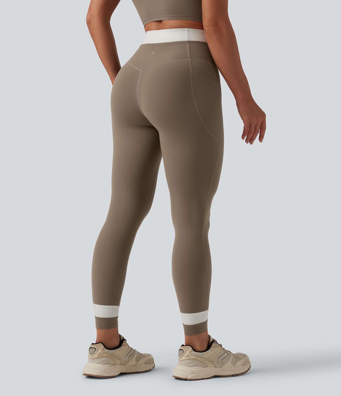 Halara UltraSculpt™ High Waisted Tummy Control Color Block Yoga Leggings with Pockets