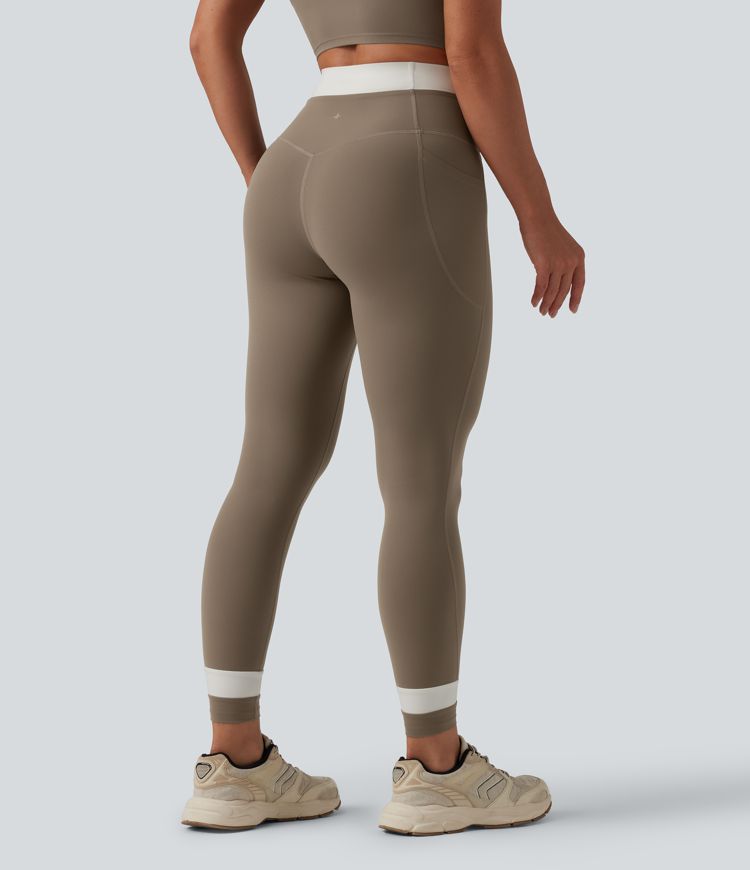 Halara UltraSculpt™ High Waisted Tummy Control Color Block Yoga Leggings with Pockets