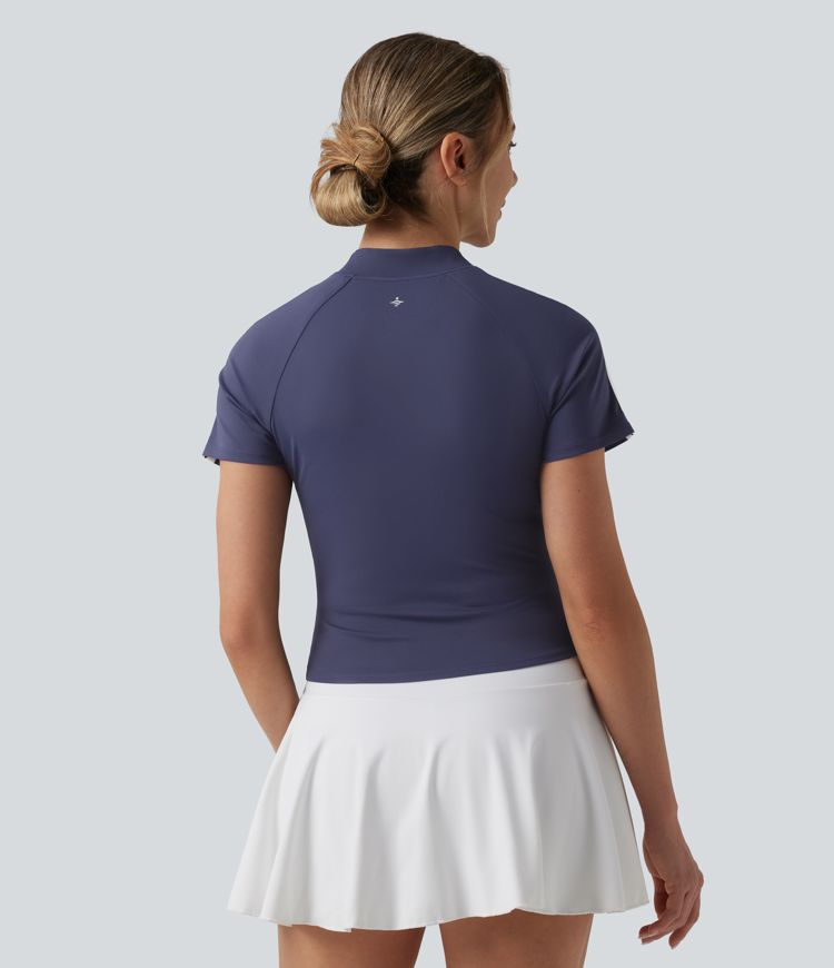 SoftlyZero™ QuickDry Short Sleeve Color Block Tennis Sports Top