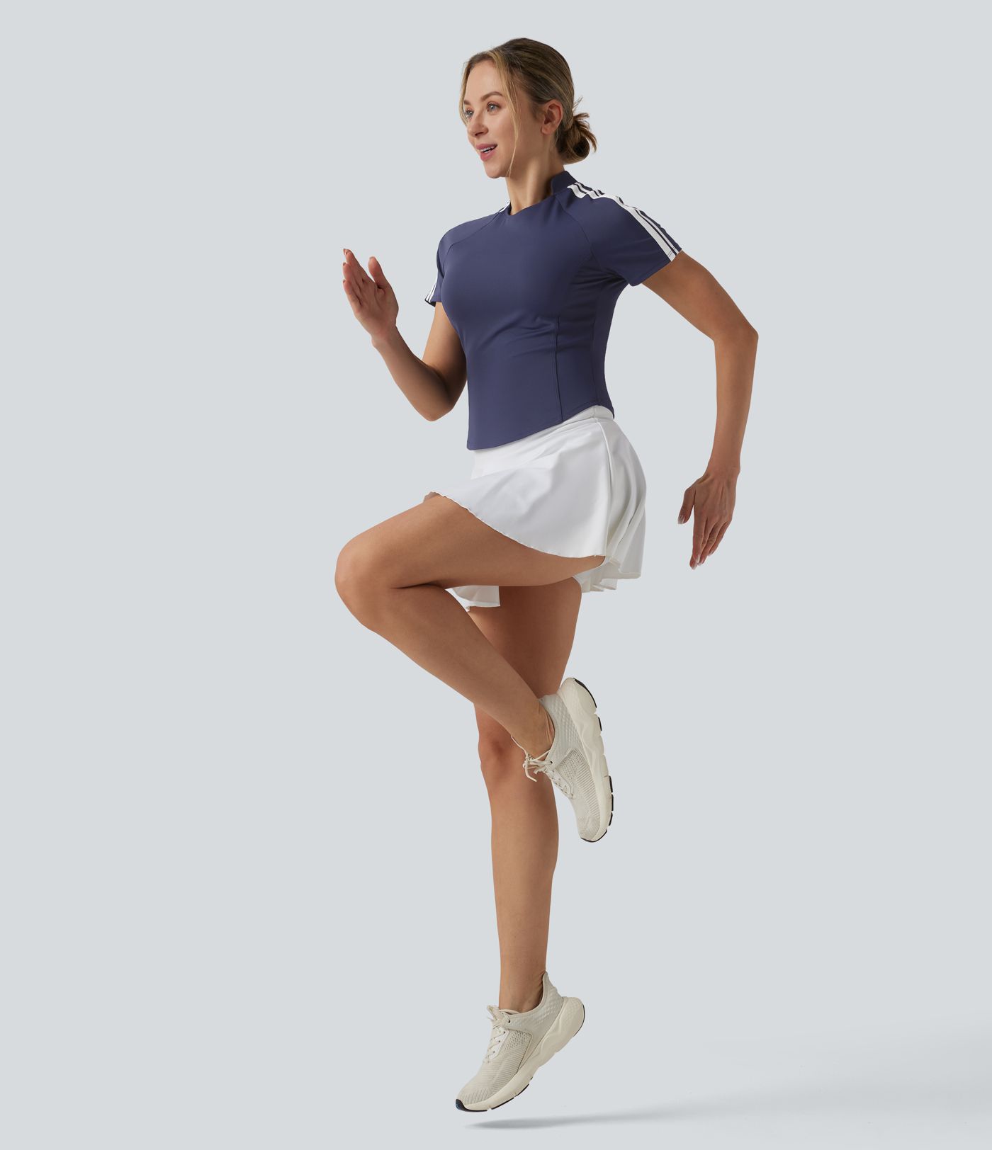 SoftlyZero™ QuickDry Short Sleeve Color Block Tennis Sports Top