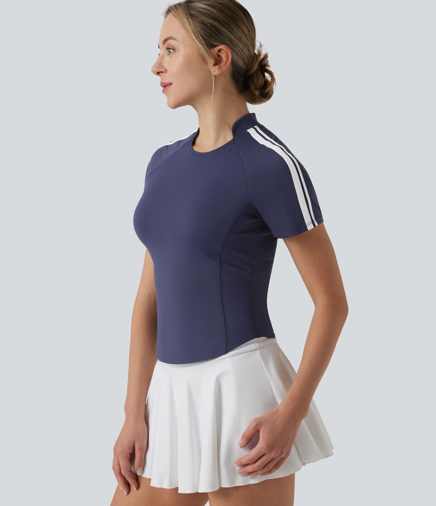 SoftlyZero™ QuickDry Short Sleeve Color Block Tennis Sports Top