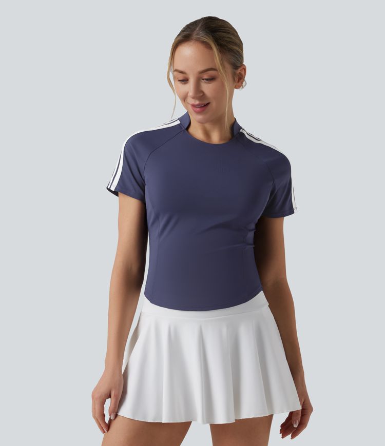 SoftlyZero™ QuickDry Short Sleeve Color Block Tennis Sports Top
