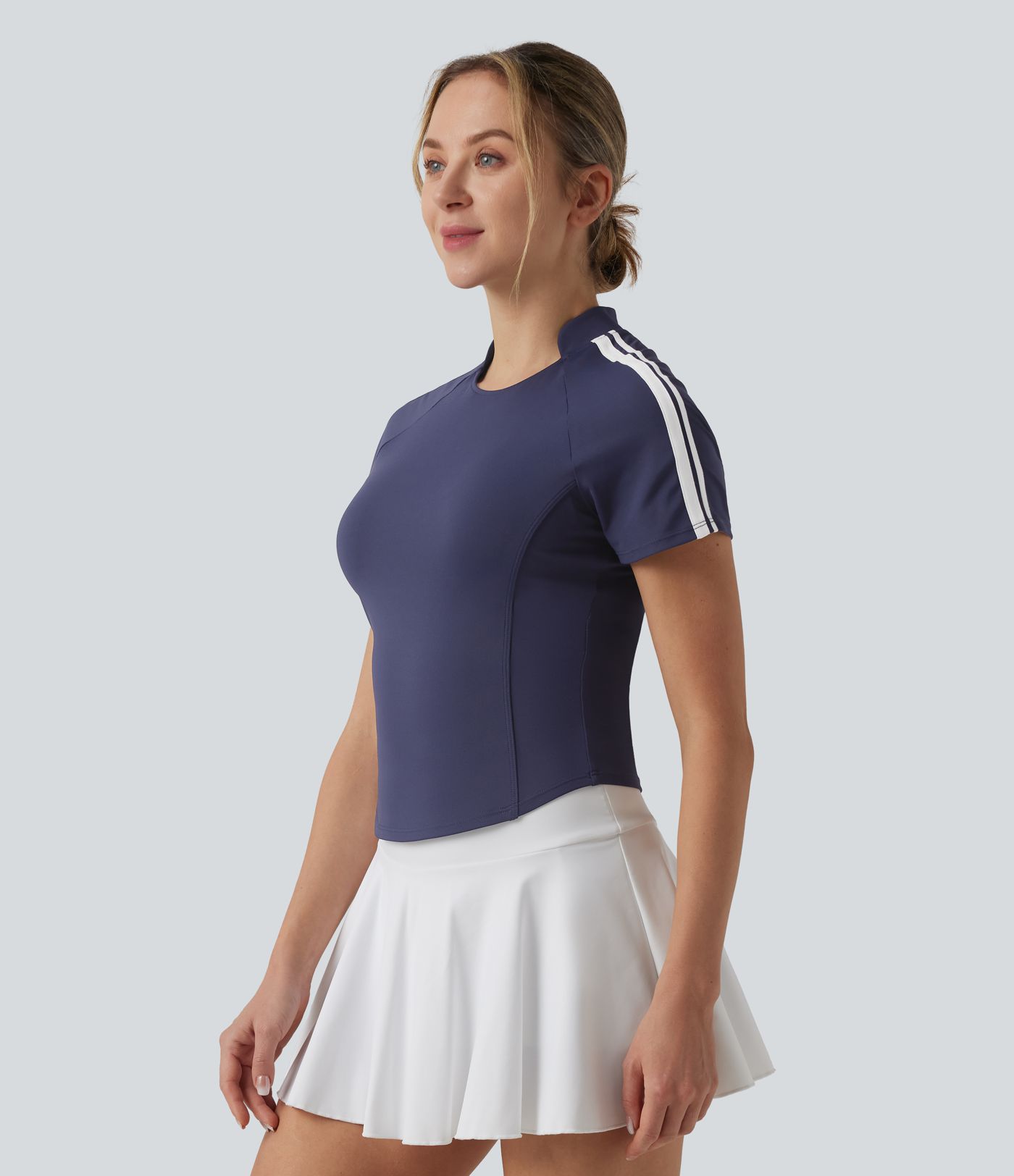 SoftlyZero™ QuickDry Short Sleeve Color Block Tennis Sports Top