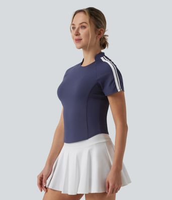 SoftlyZero™ QuickDry Short Sleeve Color Block Tennis Sports Top