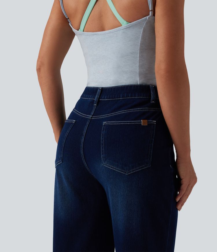 Halara Flex™ Mid Rise Straight Leg Casual Jeans with Pockets