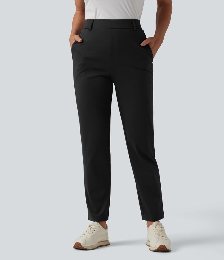 Mid Rise Quick Dry Golf Pants with Pockets-Golf Tee-UPF40+