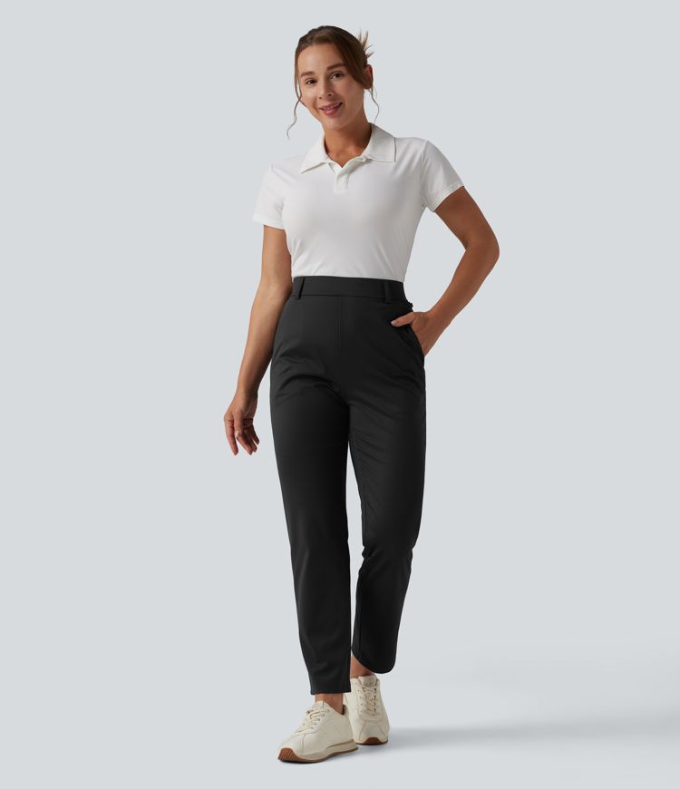 Golfhose mit mittelhohem Bund, Seitentasche und Golf-Tee-Tasche - schnelltrocknend, UPF40+