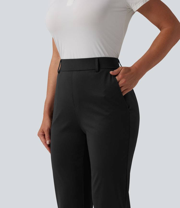 Golfhose mit mittelhohem Bund, Seitentasche und Golf-Tee-Tasche - schnelltrocknend, UPF40+