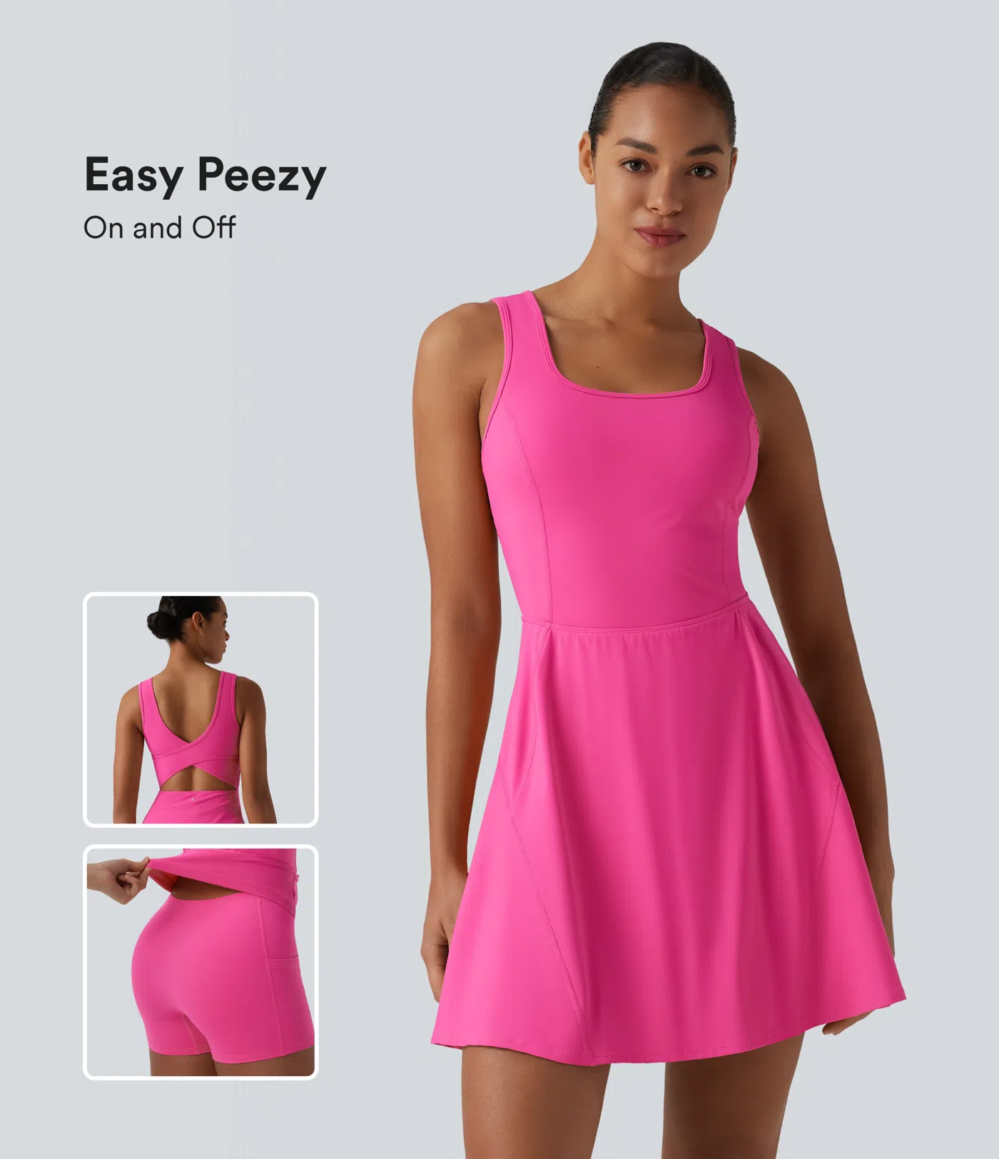 SoftlyZero™ Airy 2-in-1 InstantCool Mini Dance Active Dress with Pockets-Easy Peezy Edition-Longer Length