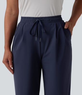 Golfhose mit hohem Bund, mehreren Taschen, Kordelzug und geradem Bein - schnelltrocknend