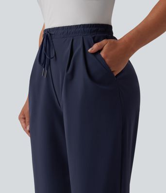 Golfhose mit hohem Bund, mehreren Taschen, Kordelzug und geradem Bein - schnelltrocknend