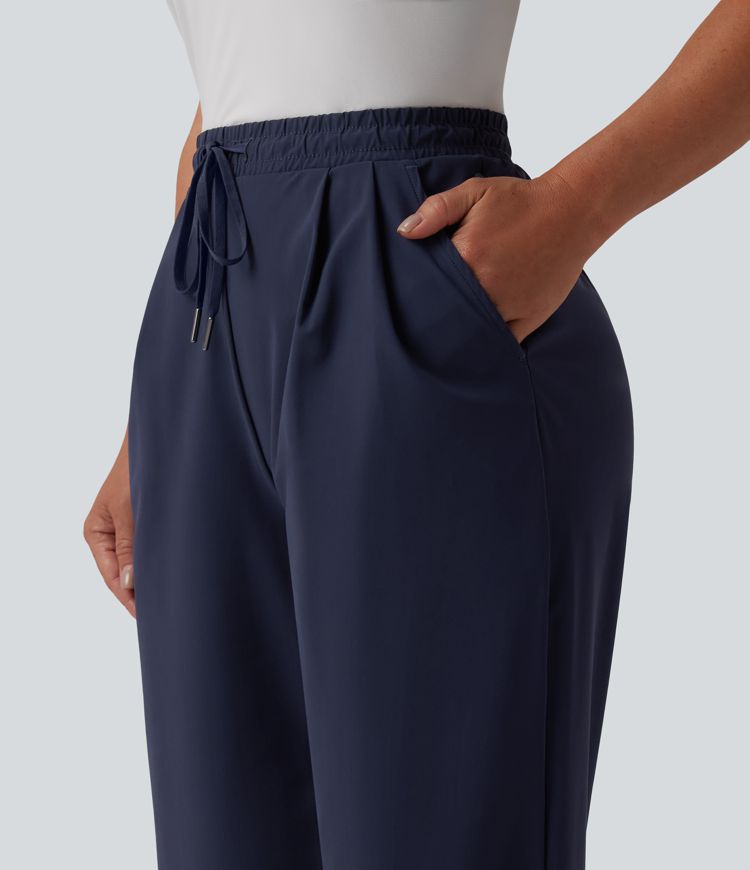 Golfhose mit hohem Bund, mehreren Taschen, Kordelzug und geradem Bein - schnelltrocknend