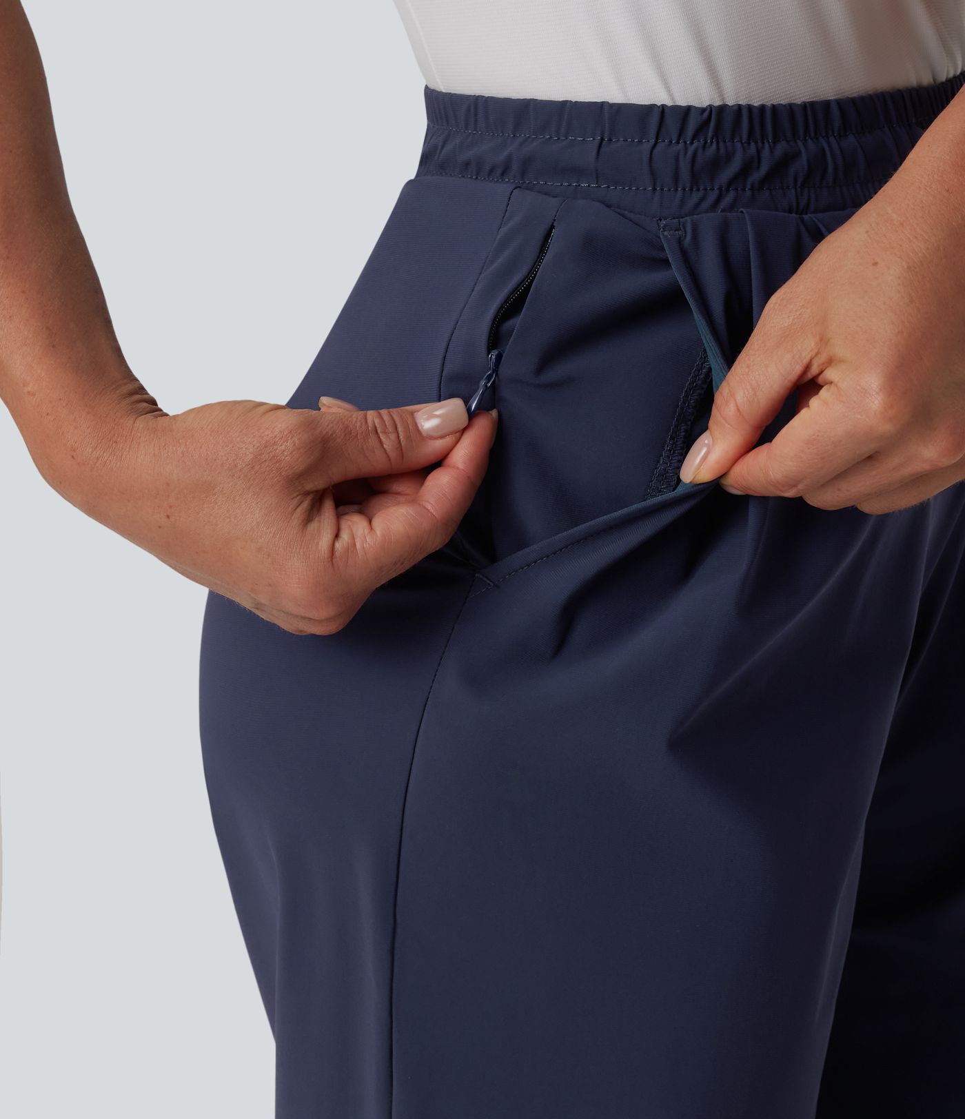 Golfhose mit hohem Bund, mehreren Taschen, Kordelzug und geradem Bein - schnelltrocknend