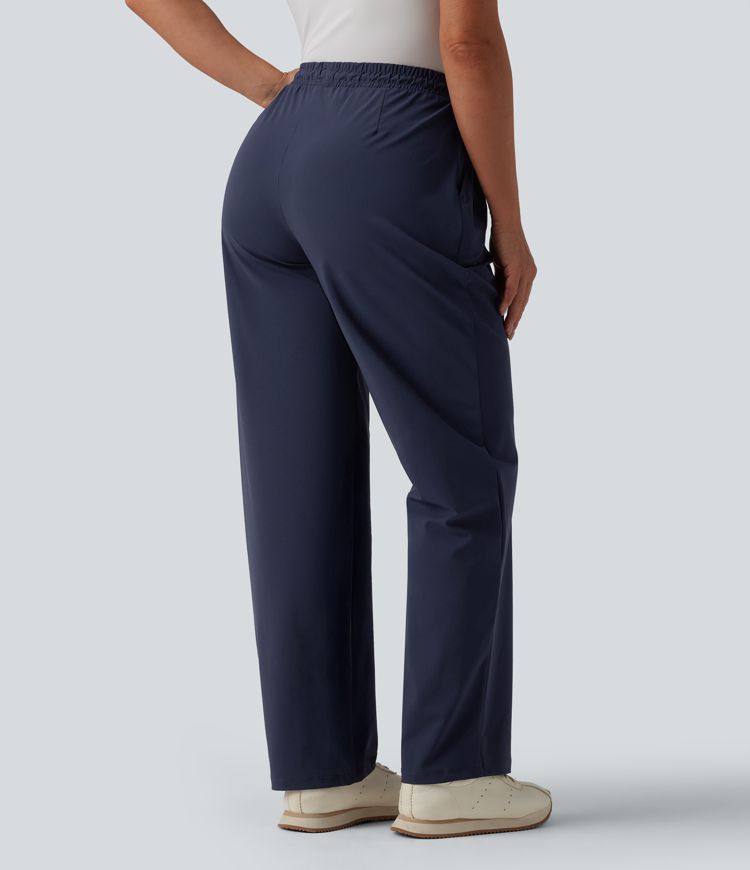 Golfhose mit hohem Bund, mehreren Taschen, Kordelzug und geradem Bein - schnelltrocknend