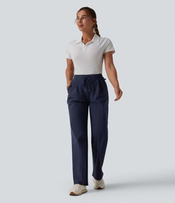 Golfhose mit hohem Bund, mehreren Taschen, Kordelzug und geradem Bein - schnelltrocknend