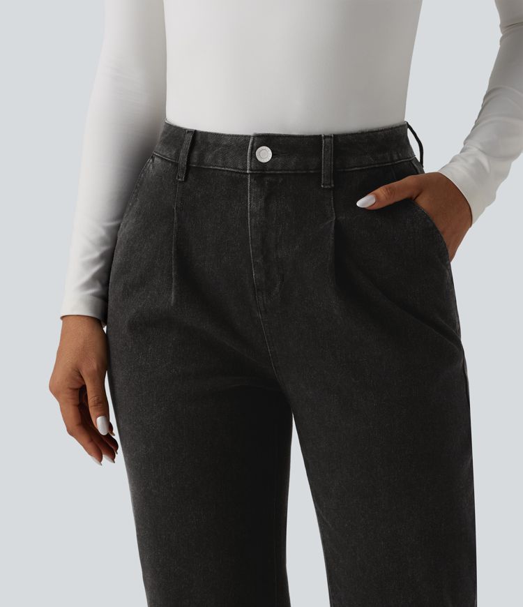 Halara Flex™ Jean droit casual 7/8 taille haute avec poches