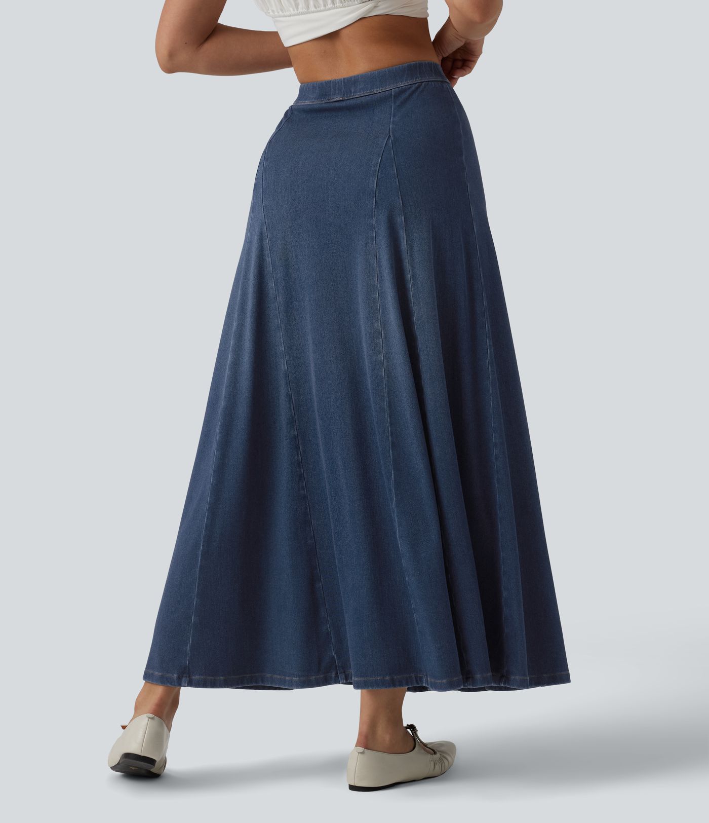 Halara Flex™ Mid Rise Draped Flowy Mermaid Maxi Casual Skirt