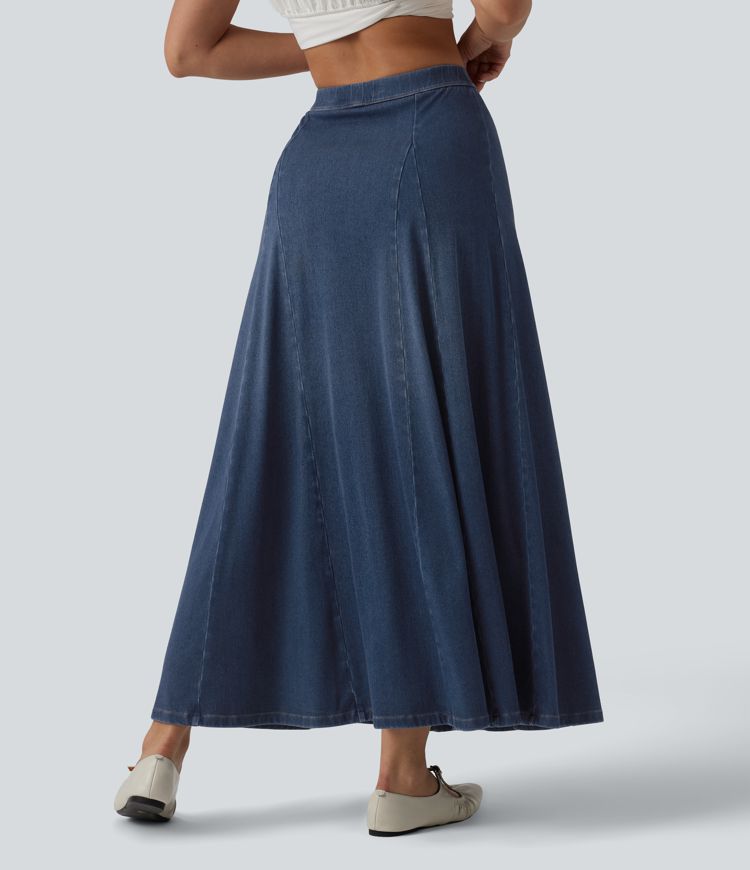 Halara Flex™ Mid Rise Draped Flowy Mermaid Maxi Casual Skirt