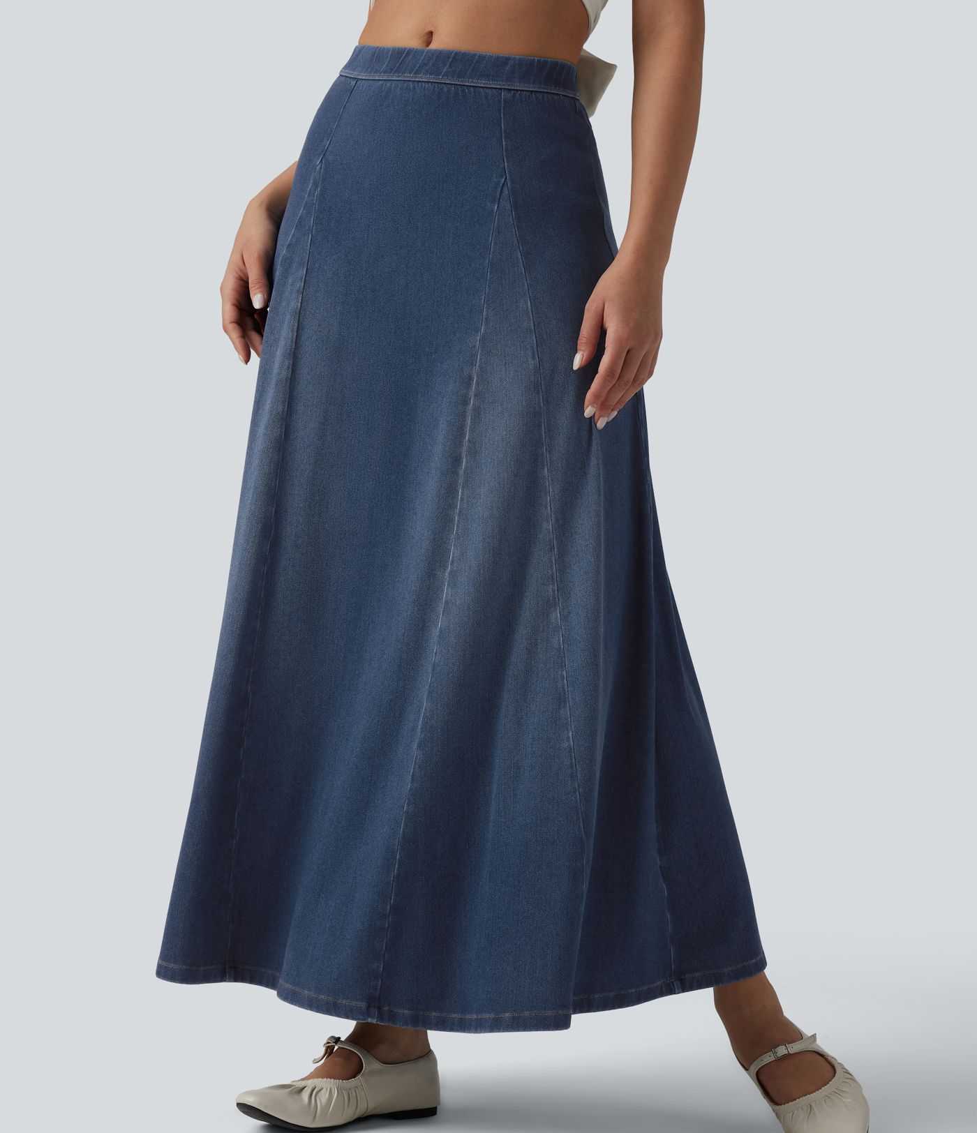 Halara Flex™ Mid Rise Draped Flowy Mermaid Maxi Casual Skirt