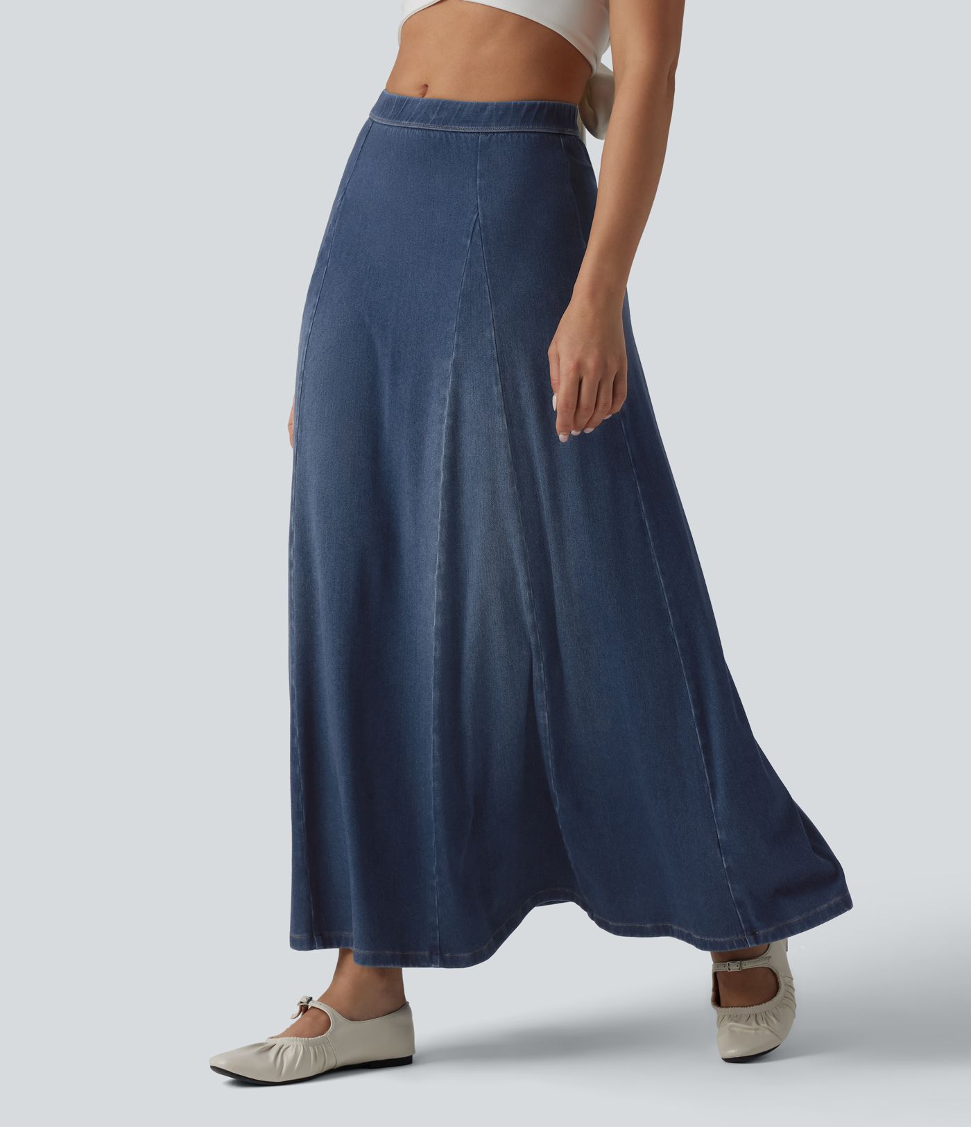 Halara Flex™ Mid Rise Draped Flowy Mermaid Maxi Casual Skirt