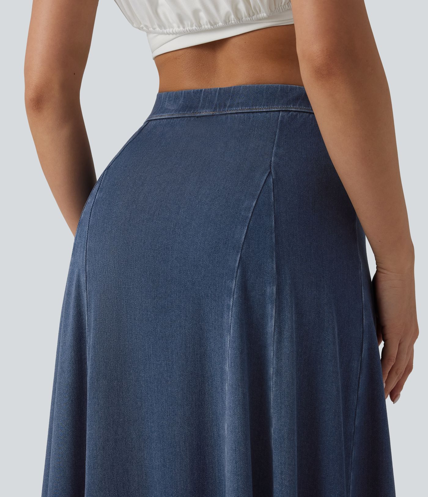 Halara Flex™ Mid Rise Draped Flowy Mermaid Maxi Casual Skirt