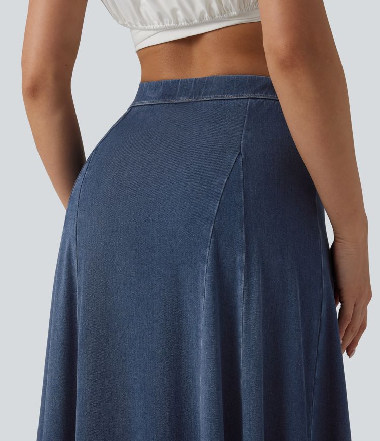 Halara Flex™ Mid Rise Draped Flowy Mermaid Maxi Casual Skirt