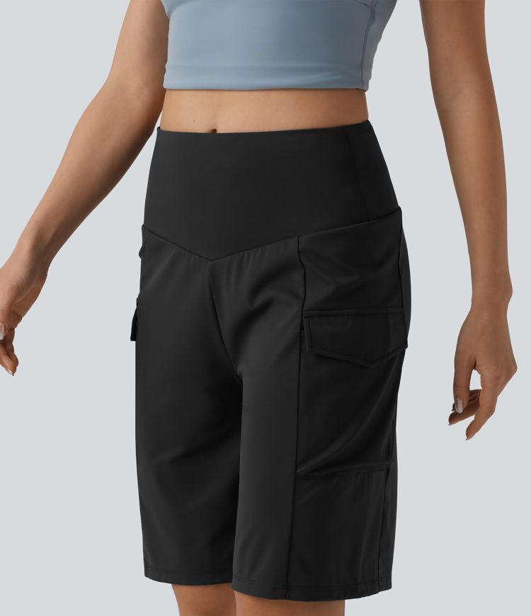 Mid Rise Cargo Yoga Baggy Shorts with Pockets