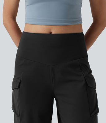Mid Rise Cargo Yoga Baggy Shorts with Pockets