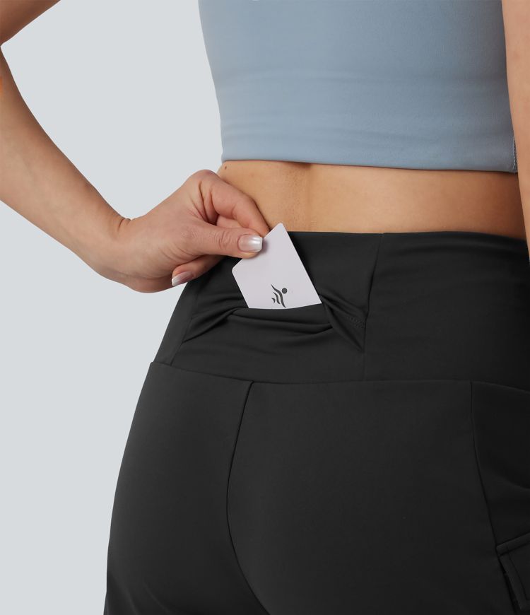 Mid Rise Cargo Yoga Baggy Shorts with Pockets