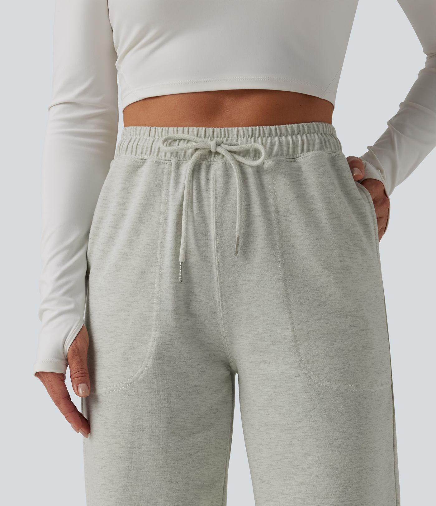 Mid Rise Drawstring Casual Joggers with Pockets