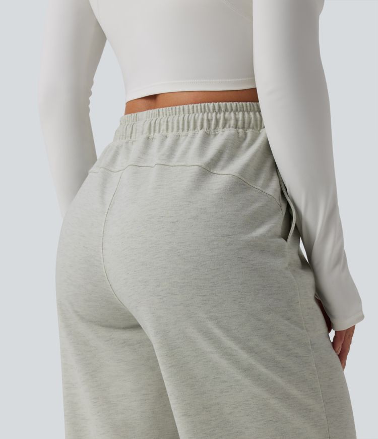 Mid Rise Drawstring Casual Joggers with Pockets