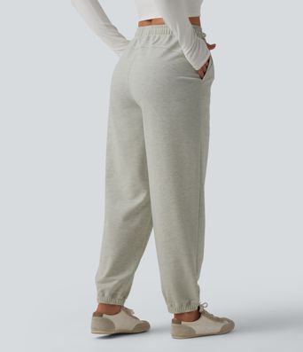 Mid Rise Drawstring Casual Joggers with Pockets