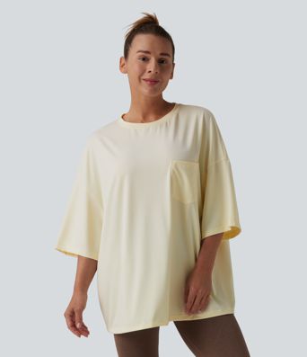 Round Neck Casual T-Shirt with Pocket