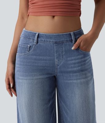 Halara Flex™ Low Rise Wide Leg Casual Jeans with Pockets