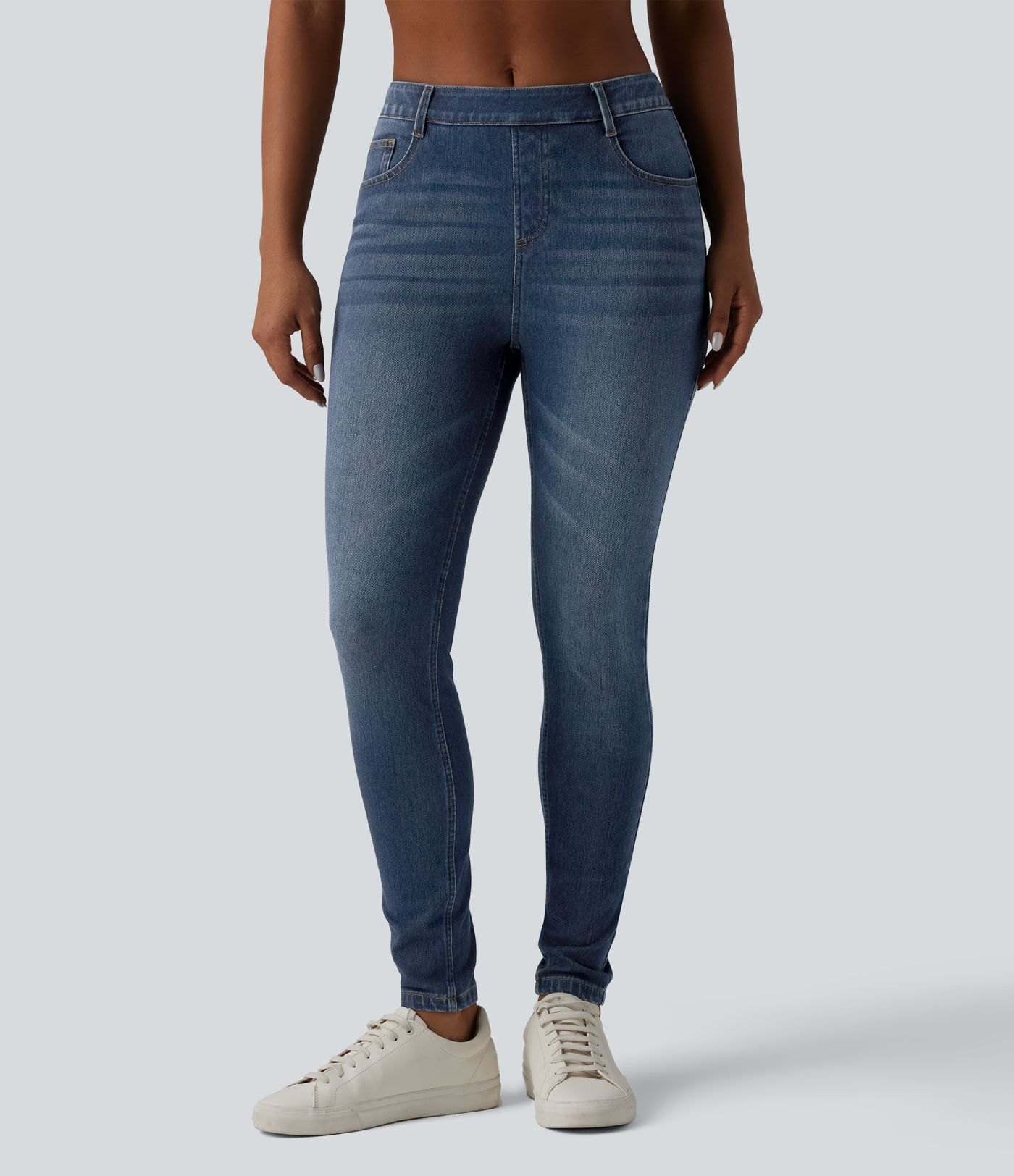 Halara Flex™ Curvy Mid Rise Skinny Casual Jeans with Pockets