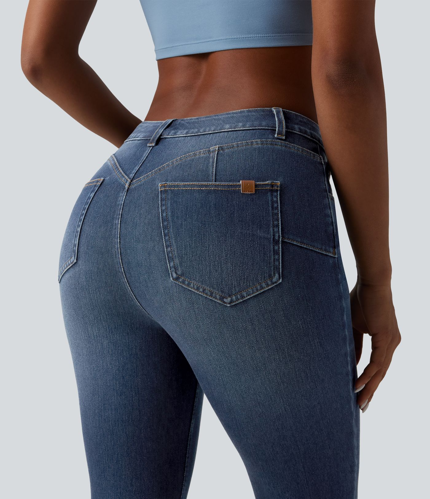 Halara Flex™ Curvy Mid Rise Skinny Casual Jeans with Pockets