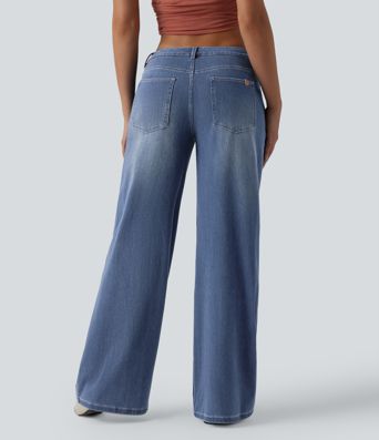 Halara Flex™ Low Rise Wide Leg Casual Jeans with Pockets