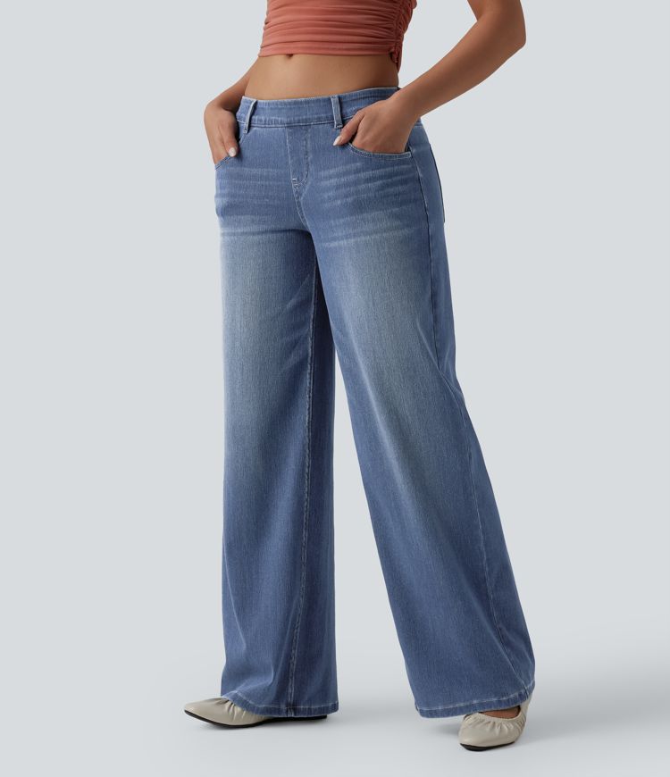 Halara Flex™ Low Rise Wide Leg Casual Jeans with Pockets
