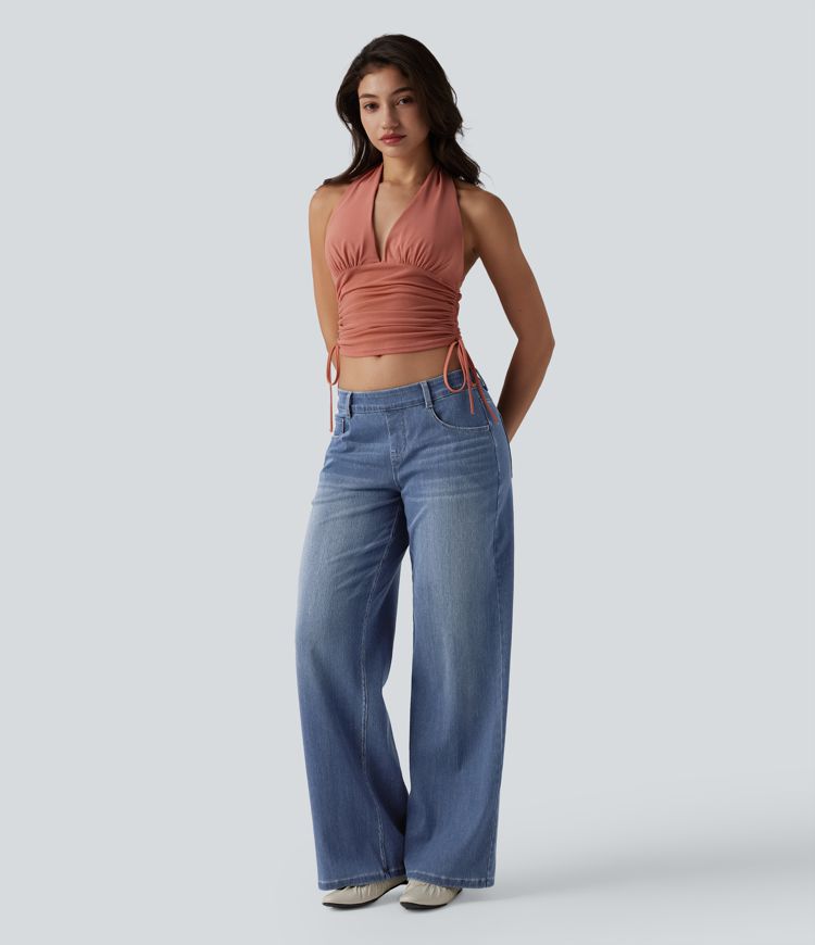 Halara Flex™ Low Rise Wide Leg Casual Jeans with Pockets