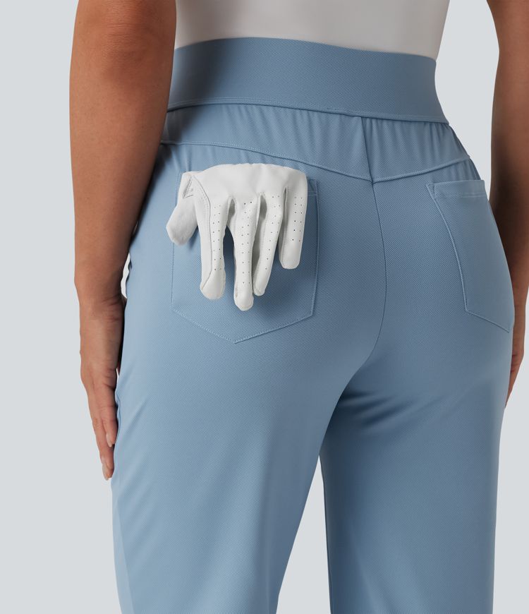  High Waisted Quick Dry Golf Pants with Pockets-Golf Tee-UPF40+