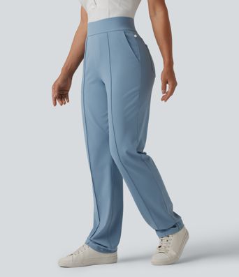  High Waisted Quick Dry Golf Pants with Pockets-Golf Tee-UPF40+