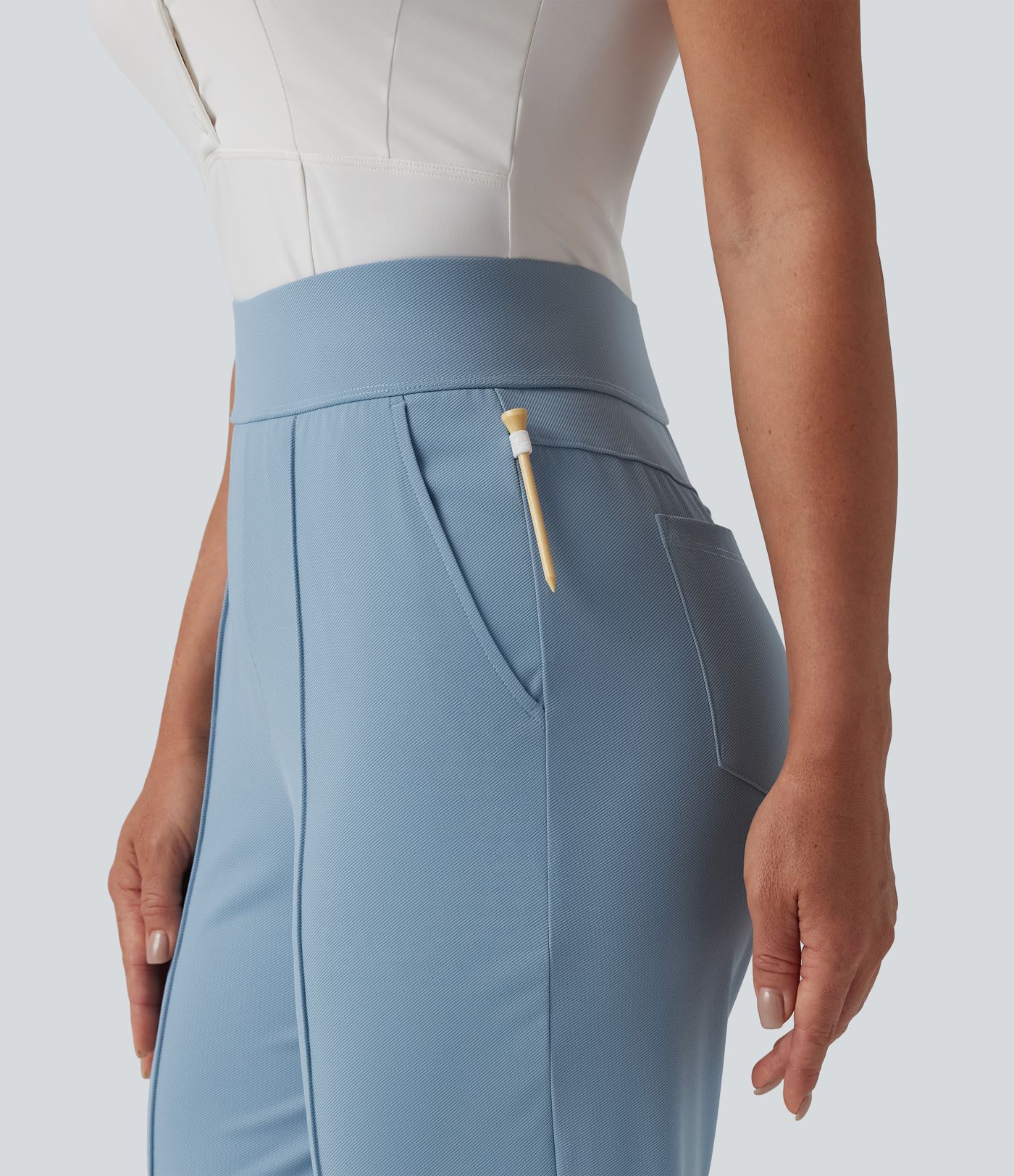  High Waisted Quick Dry Golf Pants with Pockets-Golf Tee-UPF40+