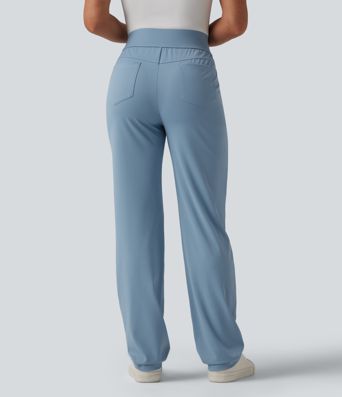  High Waisted Quick Dry Golf Pants with Pockets-Golf Tee-UPF40+