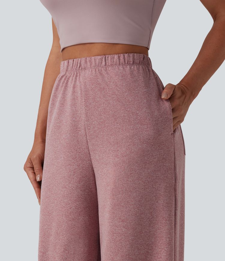 High Waisted Wide Leg Yoga Pants with Pockets