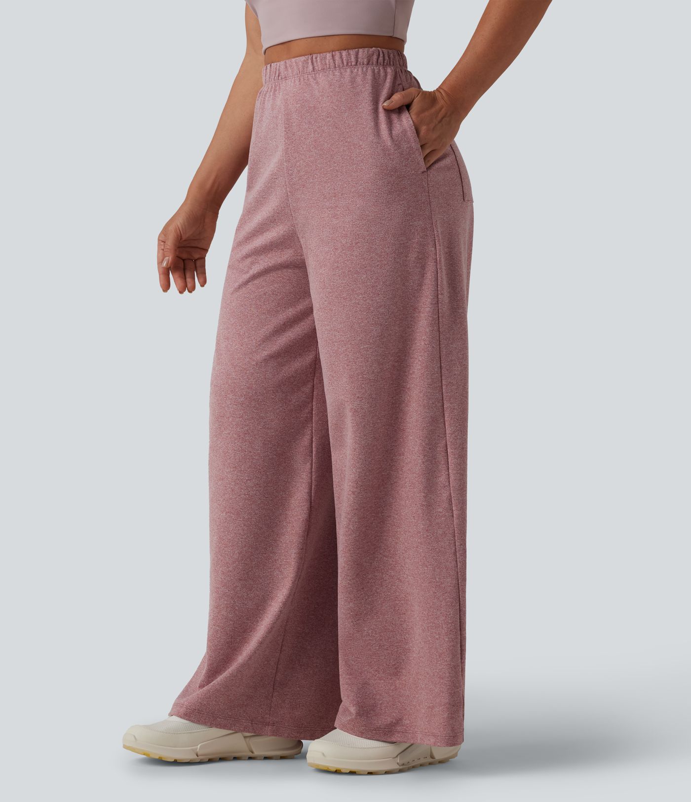 High Waisted Wide Leg Yoga Pants with Pockets