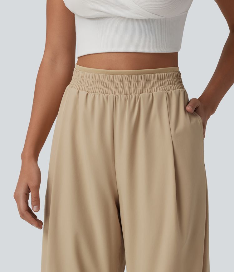 Breezeful™ Mid Rise Barrel Leg Quick Dry Dance Trousers with Pockets