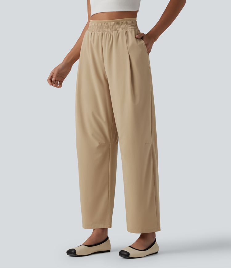 Breezeful™ Mid Rise Barrel Leg Quick Dry Dance Trousers with Pockets