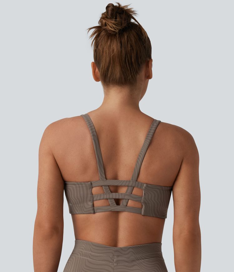 Halara UltraSculpt™ Zerba Print U Neck Cropped Yoga Sports Bra